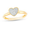 Thumbnail Image 1 of 0.10 CT. T.W. Diamond Vintage-Style Heart Ring in 10K Gold
