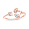 Thumbnail Image 1 of 0.12 CT. T.W. Diamond Geometric Shapes Open Ring in 10K Rose Gold