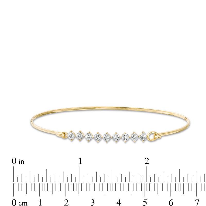 Main Image 3 of 0.15 CT. T.W. Composite Diamond Bangle in 10K Gold