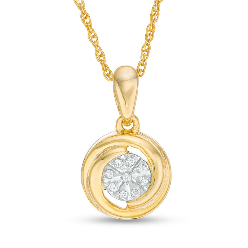 0.05 CT. T.W. Composite Diamond Drop Pendant in 10K Gold|Peoples Jewellers