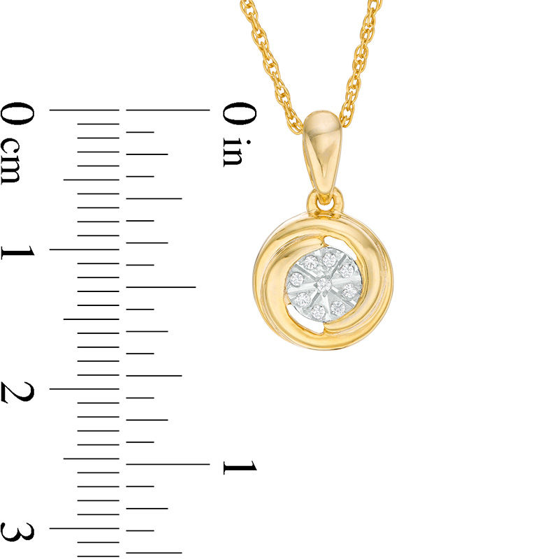 Main Image 2 of 0.05 CT. T.W. Composite Diamond Drop Pendant in 10K Gold