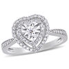 Thumbnail Image 1 of 0.36 CT. T.W. Diamond Double Heart Frame Engagement Ring in Sterling Silver