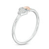 Thumbnail Image 1 of Diamond Accent Double Heart Ring in Sterling Silver and 10K Rose Gold