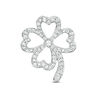Thumbnail Image 0 of 0.15 CT. T.W. Diamond Heart-Shaped Four-Leaf Clover Pendant in Sterling Silver
