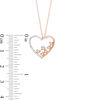 Thumbnail Image 3 of 0.10 CT. T.W. Diamond Scatter Tilted Heart Pendant in 10K Rose Gold