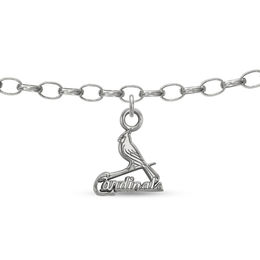 MLB Team Logo Charm Anklet in Sterling Silver (Select Team) - 9.0&quot;