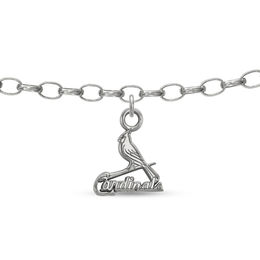 MLB Team Logo Charm Anklet in Sterling Silver (Select Team) - 9.0"