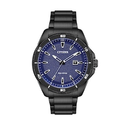 Men's Drive from Citizen Eco-Drive® AR Black IP Watch with Blue Dial (Model: AW1585-55L)