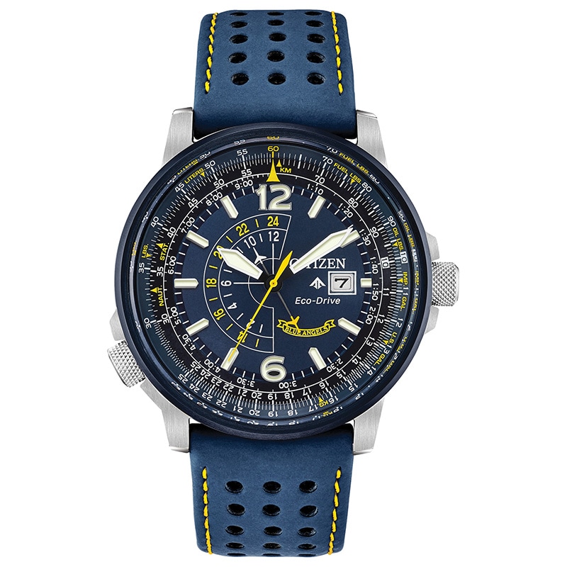 Men's Citizen Eco-Drive Blue Angels Promaster Nighthawk Strap Watch with Blue Dial (Model: BJ7007-02L)