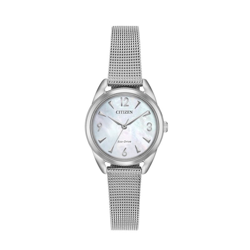 Ladies' Drive from Citizen Eco-Drive® LTR Mesh Watch with Mother-of-Pearl Dial (Model: EM0680-53D)