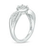 Thumbnail Image 3 of 0.10 CT. T.W. Composite Diamond Frame Crossover Ring in Sterling Silver