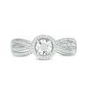 Thumbnail Image 4 of 0.10 CT. T.W. Composite Diamond Frame Crossover Ring in Sterling Silver