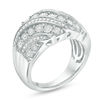 0.50 CT. T.W. Diamond Multi-Row Wave Ring in Sterling Silver
