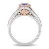 Thumbnail Image 2 of Enchanted Disney Ariel Oval Tanzanite and 0.69 CT. T.W. Diamond Double Frame Engagement Ring in 14K Two-Tone Gold