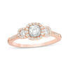 Thumbnail Image 0 of 0.50 CT. T.W. Diamond Past Present Future® Cushion Frame Engagement Ring in 10K Rose Gold