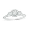Thumbnail Image 1 of 0.50 CT. T.W. Diamond Past Present Future® Cushion Frame Engagement Ring in 10K White Gold