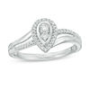 Thumbnail Image 1 of 0.18 CT. T.W. Diamond Teardrop Frame Promise Ring in Sterling Silver
