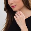 Thumbnail Image 2 of 0.18 CT. T.W. Diamond Teardrop Frame Promise Ring in Sterling Silver
