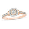 Thumbnail Image 0 of 0.18 CT. T.W. Quad Diamond Octagon Frame Promise Ring in 10K Rose Gold