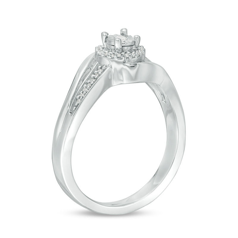 0.085 CT. T.W. Composite Diamond Bypass Promise Ring in Sterling Silver