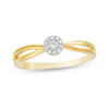 Thumbnail Image 0 of 0.085 CT. T.W. Diamond Vintage-Style Split Shank Promise Ring in 10K Gold