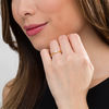 Thumbnail Image 1 of 0.085 CT. T.W. Diamond Vintage-Style Split Shank Promise Ring in 10K Gold