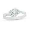 Thumbnail Image 0 of 0.18 CT. T.W. Diamond Tri-Sides Bypass Promise Ring in Sterling Silver