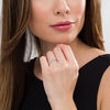 Thumbnail Image 1 of 0.18 CT. T.W. Diamond Tri-Sides Bypass Promise Ring in Sterling Silver