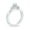 Thumbnail Image 2 of 0.18 CT. T.W. Diamond Tri-Sides Bypass Promise Ring in Sterling Silver
