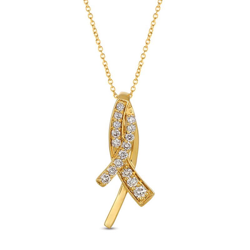Le Vian® Crème Brûlée Diamonds™ 0.42 CT. T.W. Diamond Crossover Ribbon Pendant in 14K Honey Gold™
