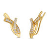 Thumbnail Image 0 of Le Vian® Crème Brûlée Diamonds™ 0.65 CT. T.W. Diamond Crossover Ribbon Crawler Earrings in 14K Honey Gold™