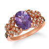 Thumbnail Image 1 of Le Vian® Oval Grape Amethyst™ and Crème Brûlée Diamonds™ 0.42 CT. T.W. Diamond "S" Ring in 14K Strawberry Gold™