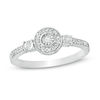 Thumbnail Image 0 of 0.085 CT. T.W. Diamond Frame Three Stone Promise Ring in Sterling Silver