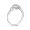 Thumbnail Image 2 of 0.085 CT. T.W. Diamond Frame Three Stone Promise Ring in Sterling Silver
