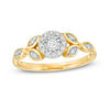 Thumbnail Image 1 of 0.18 CT. T.W. Diamond Leaves Promise Ring in 10K Gold