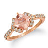 Thumbnail Image 0 of Le Vian® Cushion-Cut Peach Morganite™ and Crème Brûlée Diamonds™ 0.39 CT. T.W. Diamond Ring in 14K Strawberry Gold™
