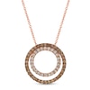Le Vian Chocolate Diamonds® and Crème Brûlée Diamonds™ 0.84 CT. T.W. Diamond Circle Pendant in 14K Strawberry Gold™