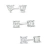 Thumbnail Image 1 of 0.30 CT. T.W. Diamond Solitaire Stud Earrings Three Piece Set in Sterling Silver