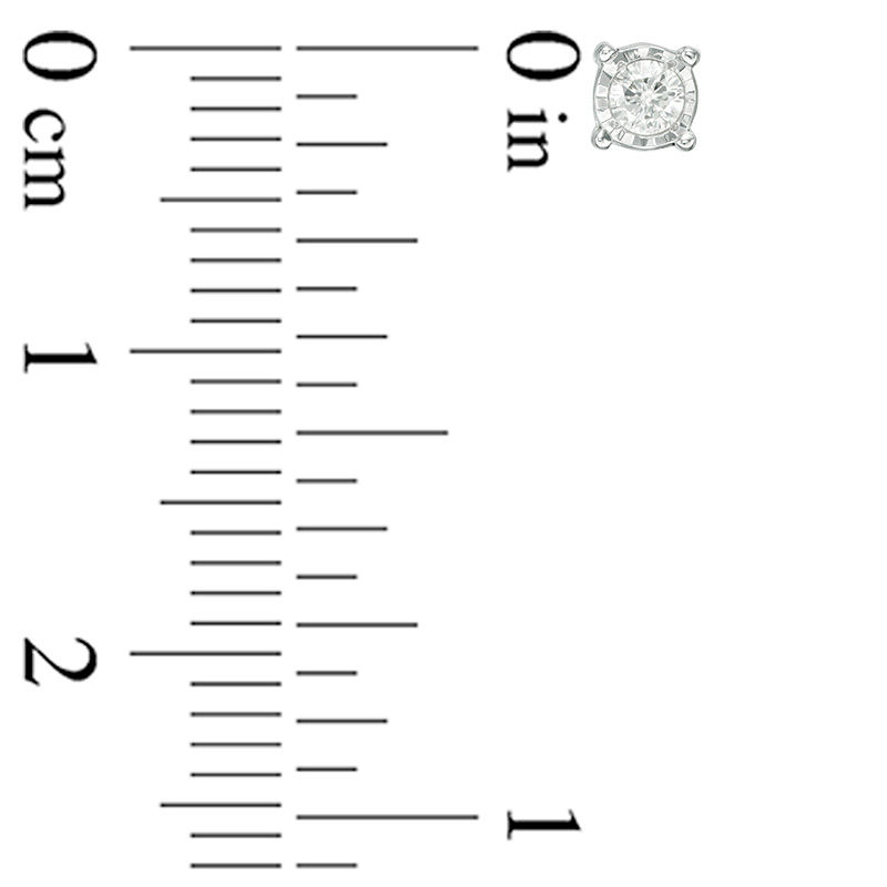 Main Image 3 of 0.30 CT. T.W. Diamond Solitaire Stud Earrings Three Piece Set in Sterling Silver