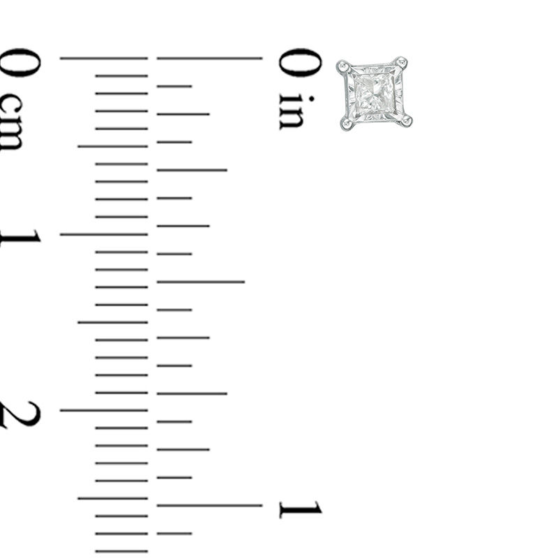 Main Image 4 of 0.30 CT. T.W. Diamond Solitaire Stud Earrings Three Piece Set in Sterling Silver