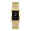 Thumbnail Image 0 of Ladies' Movado La Nouvelle Gold-Tone PVD Mesh Watch with Rectangular Black Dial (Model: 0607189)