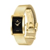 Ladies' Movado La Nouvelle Gold-Tone PVD Mesh Watch with Rectangular Black Dial (Model: 0607189)