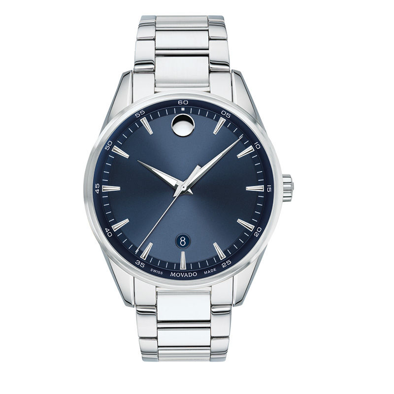 Men's Movado Stratus Watch with Blue Dial (Model: 0607244)