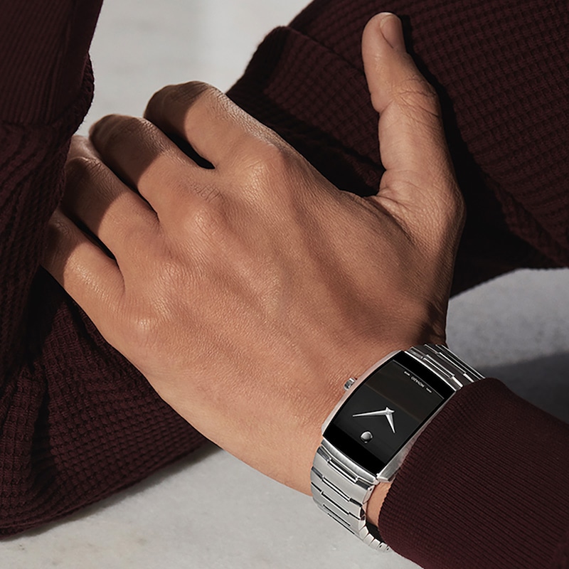 Men's Movado Eliro Watch with Tonneau Black Dial (Model: 0607186)|Peoples Jewellers