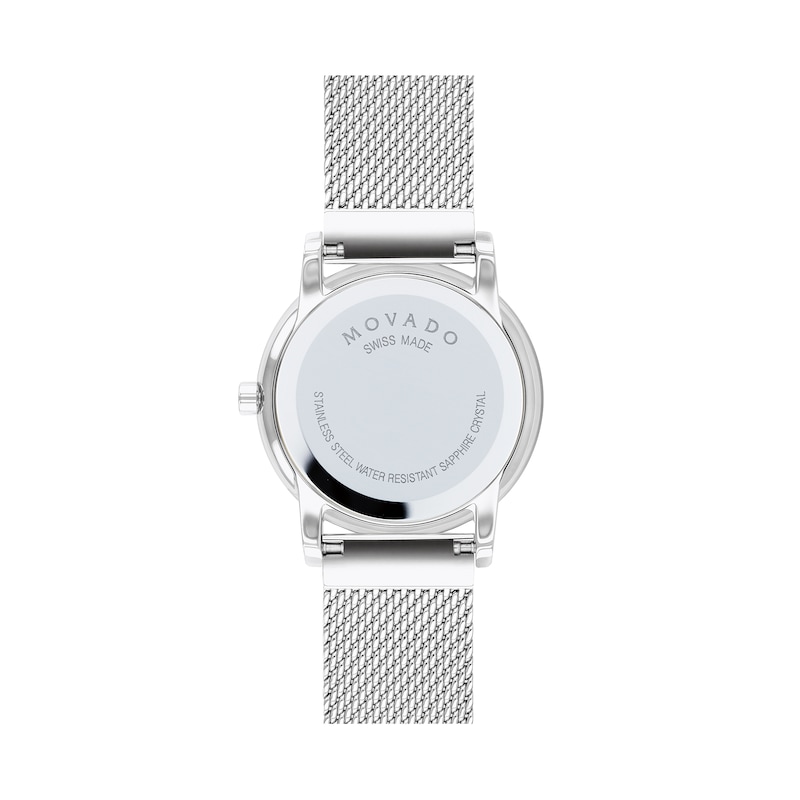 Ladies' Movado Museum® Classic 0.22 CT. T.W. Diamond Mesh Watch with White Mother-of-Pearl Dial (Model: 0607306)