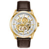 Thumbnail Image 0 of Men's Bulova Sutton Automatic Gold-Tone Strap Watch with Silver-Tone Skeleton Dial (Model: 97A138)