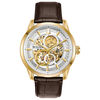 Thumbnail Image 1 of Men's Bulova Sutton Automatic Gold-Tone Strap Watch with Silver-Tone Skeleton Dial (Model: 97A138)
