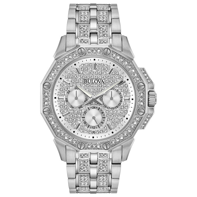 Men's Bulova Octava Crystal Accent Watch with Silver-Tone Dial (Model: 96C134)|Peoples Jewellers