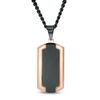 Thumbnail Image 0 of Men's Bevelled Edge Dog Tag Pendant in Stainless Steel with Black and Rose IP - 24"