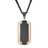 Thumbnail Image 1 of Men's Bevelled Edge Dog Tag Pendant in Stainless Steel with Black and Rose IP - 24&quot;